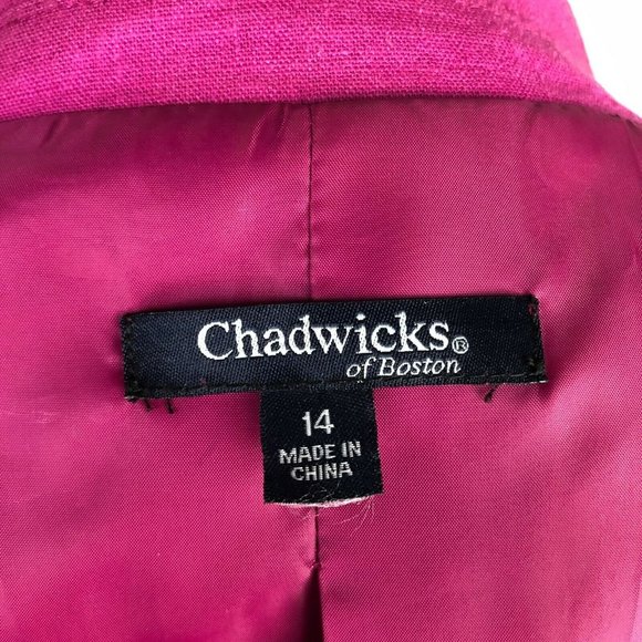 Chadwicks Of Boston Pink Holiday Blazer Style 60443FCBR Size14 - Picture 6 of 7